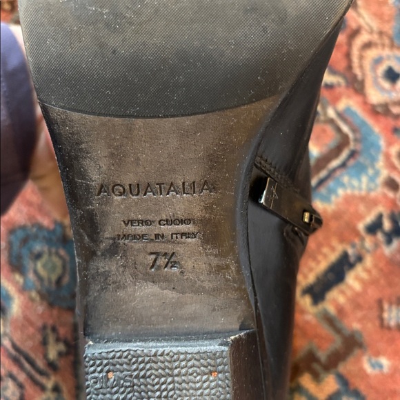 Aquatalia Black Leather Pointed-Toe Ankle Booties - Picture 6 of 6